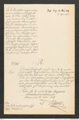 k.k. naturhistorisches Hofmuseum, Intendanzakten 1885-1896 (Hauer), Aktenzahl Z.375/1889, Seite 1
